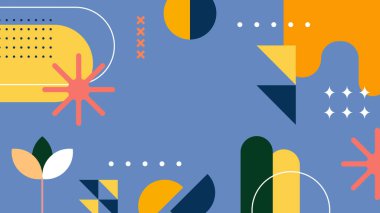 Şekilleri olan renkli soyut geometrik desen. Arkaplan, Sanat Projeleri ve Modern Tasarım Konseptleri için ideal.