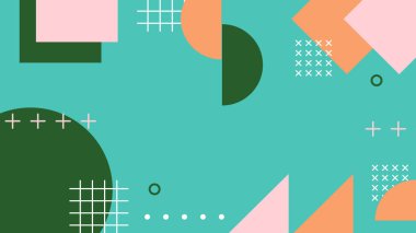 Geometrik Desenler ile Renkli Soyut Şekiller Arkaplanı