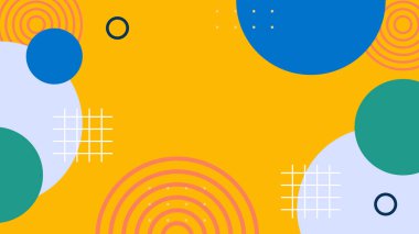 Renkli Şekiller ve Desenler ile Soyut Geometrik Arkaplan