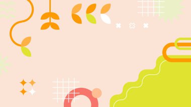 Canlı Renkler ve Şekillerle Geometrik Soyut Desen. Kalın Geometrik Şekiller ve Canlı Renkler içeren canlı bir Soyut Desen