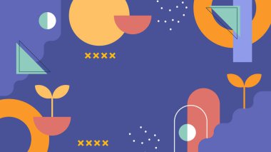 Kalın Renkler ve Şekillerle Canlı Soyut Geometrik Arkaplan