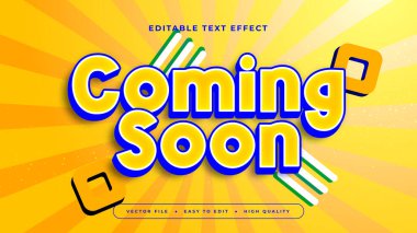 Mavi Sarı ve Yeşil Geliyor 3d Düzenlenebilir Metin Efekti - Yazı Tipi Biçimi