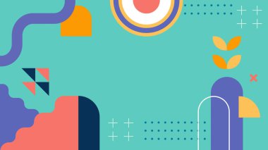 Renkli Şekiller ve Desenler ile Soyut Geometrik Arkaplan