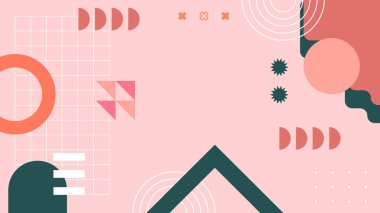 Kalın Renkler ve Şekillerle Canlı Soyut Geometrik Arkaplan