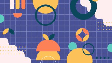 Sıcak Renkli Tonlardaki Soyut Geometrik Desen