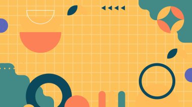 Kalın Renkli Modern Soyut Geometrik Arkaplan