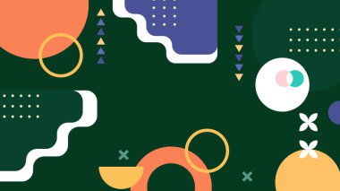 Geometrik Desenler ile Renkli Soyut Şekiller Arkaplanı