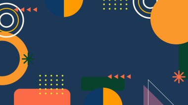 Modern Renkli Tasarımda Soyut Geometrik Şekiller