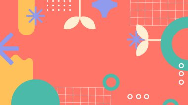 Renkli Şekiller ve Desenler ile Soyut Geometrik Arkaplan