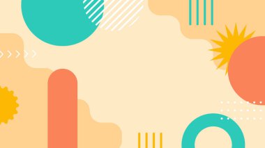 Geometrik Şekiller ve Desenler ile Renkli Soyut Arkaplan