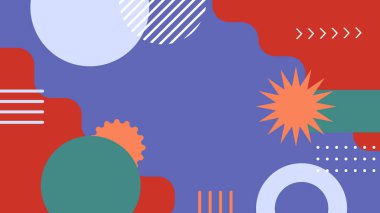 Modern Renkli Tasarımda Soyut Geometrik Şekiller