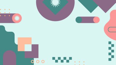 Şekilleri olan renkli soyut geometrik desen. Arkaplan, Sanat Projeleri ve Modern Tasarım Konseptleri için ideal.