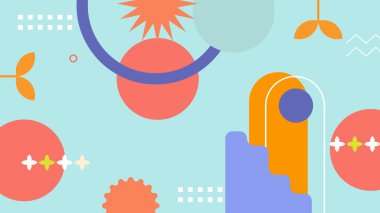 Renkli şekilli soyut geometrik desen arkaplanı