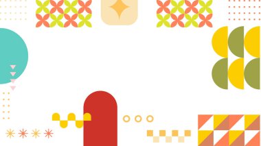 Şekilleri olan renkli soyut geometrik desen. Arkaplan, Sanat Projeleri ve Modern Tasarım Konseptleri için ideal.