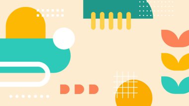 Canlı Renkler ve Şekillerle Geometrik Soyut Desen. Kalın Geometrik Şekiller ve Canlı Renkler içeren canlı bir Soyut Desen