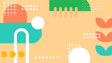 Sıcak Renkli Tonlardaki Soyut Geometrik Desen