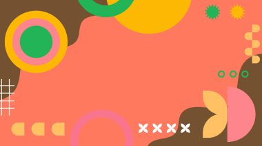 Geometrik Desenler ile Renkli Soyut Şekiller Arkaplanı