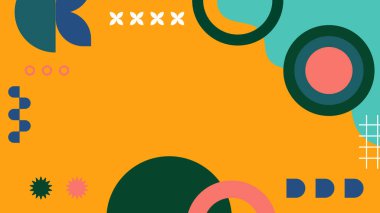 Renkli şekilli soyut geometrik desen arkaplanı