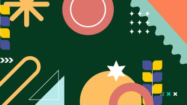 Şekilleri olan renkli soyut geometrik desen. Arkaplan, Sanat Projeleri ve Modern Tasarım Konseptleri için ideal.