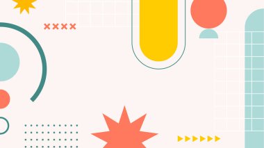 Canlı Renkler ve Şekillerle Geometrik Soyut Desen. Kalın Geometrik Şekiller ve Canlı Renkler içeren canlı bir Soyut Desen