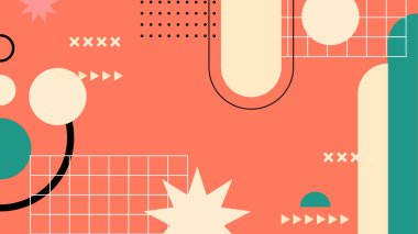 Sıcak Renkli Tonlardaki Soyut Geometrik Desen