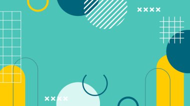 Renkli Şekiller ve Desenler ile Soyut Geometrik Arkaplan