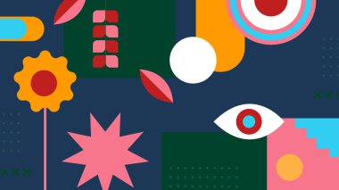 Sıcak Renkli Tonlardaki Soyut Geometrik Desen