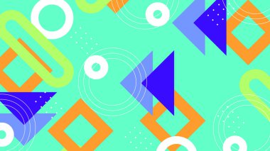 Şekilleri olan renkli soyut geometrik desen. Arkaplan, Sanat Projeleri ve Modern Tasarım Konseptleri için ideal.