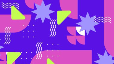 Kalın Renkler ve Şekillerle Canlı Soyut Geometrik Arkaplan