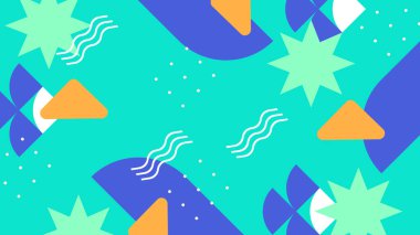 Renkli Şekiller ve Desenler ile Soyut Geometrik Arkaplan