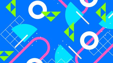 Geometrik Desenler ile Renkli Soyut Şekiller Arkaplanı