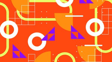 Şekilleri olan renkli soyut geometrik desen. Arkaplan, Sanat Projeleri ve Modern Tasarım Konseptleri için ideal.