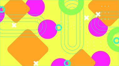 Sıcak Renkli Tonlardaki Soyut Geometrik Desen