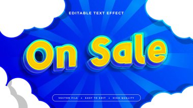 Sarı Bue ve Beyaz İndirimde 3d Düzenlenebilir Metin Efekti - Yazı Tipi Biçimi