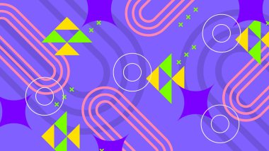 Renkli Şekiller ve Desenler ile Soyut Geometrik Arkaplan
