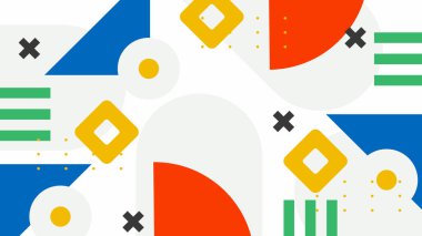 Geometrik Desenler ile Renkli Soyut Şekiller Arkaplanı