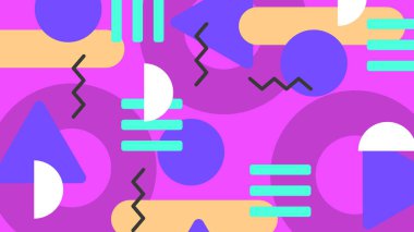 Kalın Renkler ve Şekillerle Canlı Soyut Geometrik Arkaplan