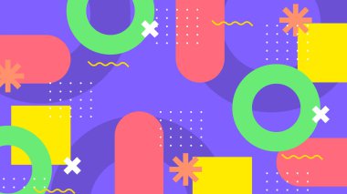 Kalın Renkli Modern Soyut Geometrik Arkaplan