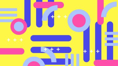 Renkli Şekiller ve Desenler ile Soyut Geometrik Arkaplan