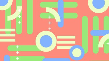 Renkli şekilli soyut geometrik desen arkaplanı