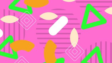 Geometrik Şekiller ve Desenler ile Renkli Soyut Arkaplan