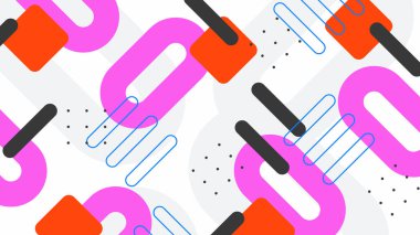 Kalın Renkler ve Şekillerle Canlı Soyut Geometrik Arkaplan