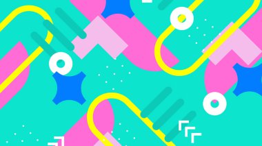 Geometrik Desenler ile Renkli Soyut Şekiller Arkaplanı