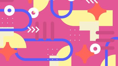 Geometrik Desenler ile Renkli Soyut Şekiller Arkaplanı