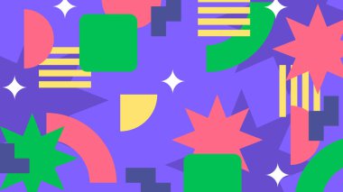 Geometrik Desenler ile Renkli Soyut Şekiller Arkaplanı