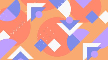 Sıcak Renkli Tonlardaki Soyut Geometrik Desen