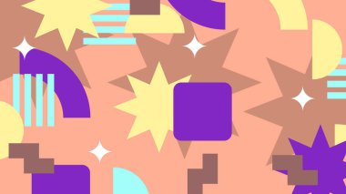 Şekilleri olan renkli soyut geometrik desen. Arkaplan, Sanat Projeleri ve Modern Tasarım Konseptleri için ideal.