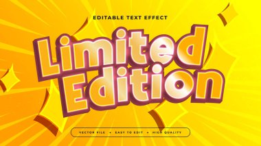 Sarı Turuncu ve Kırmızı Sınırlı Sürüm 3d Düzenlenebilir Metin Efekti - Yazı Tipi Stili