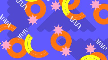 Geometrik Desenler ile Renkli Soyut Şekiller Arkaplanı