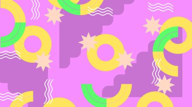 Sıcak Renkli Tonlardaki Soyut Geometrik Desen